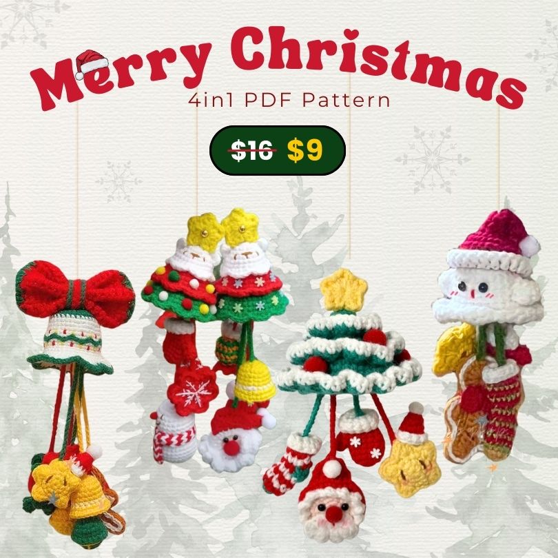4in1 christmas car hanging crochet pattern
