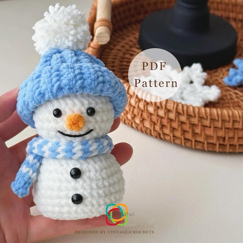 snowman & snowflakes crochet pattern